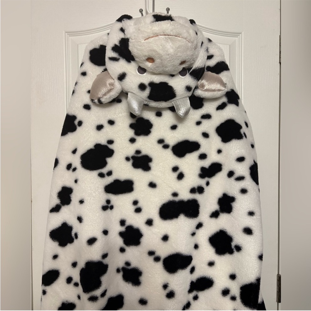 Fun Cozy Critter His/Her Wrap - Black and White Cow Print
